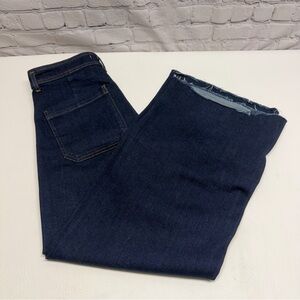 Zara women’s wide leg Jeans in Dark blue size 8 no stretch